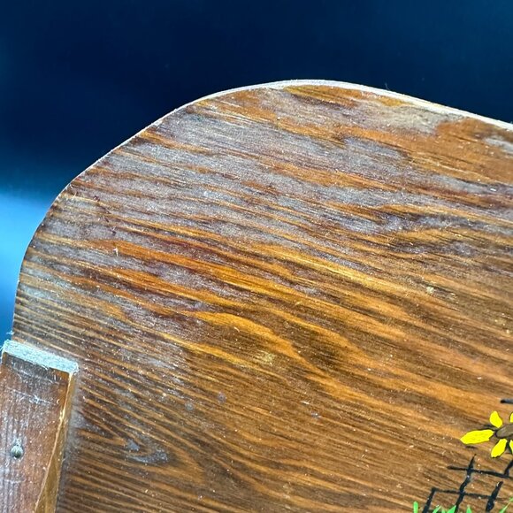 Vintage Wooden Wall Shelf Hanging Hand Painted Farm Daisy Rustic Handmade - Picture 10 of 14